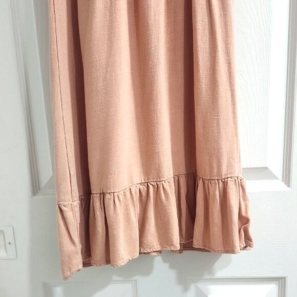 Monteau Sleeveless Ruffle Hem Dress in - Peach Color - Picture 10 of 11